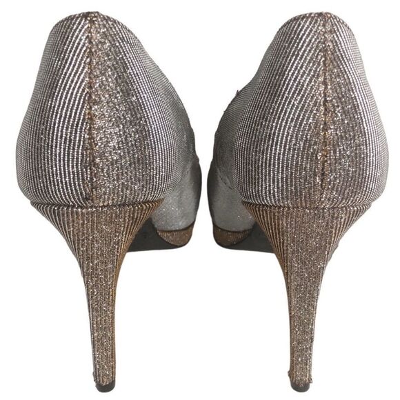 .WIDE FIONI NIGHT GOLD SPARKLE PUMPS 8W - Picture 1 of 13